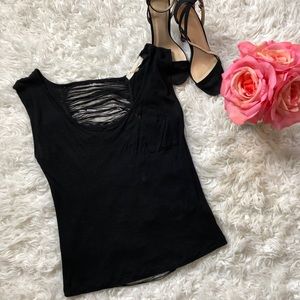 Black Tank W/open back